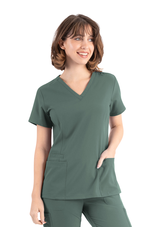 Momentum V- Neck Top with Flare Leg Pants Style 5001/5093