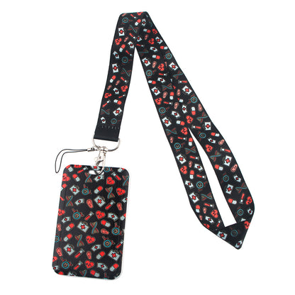 Space view ID holder with lanyard
