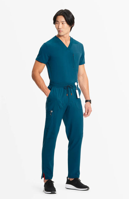 Infinity Men’s Partial Zip V-Neck Top and Pant Set IN702A/ IN200A
